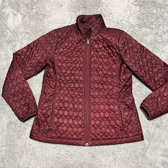 Lands End Coat Womens Small 6-8 Puffer Quilted Jacket Red Maroon Primaloft - Picture 1 of 7